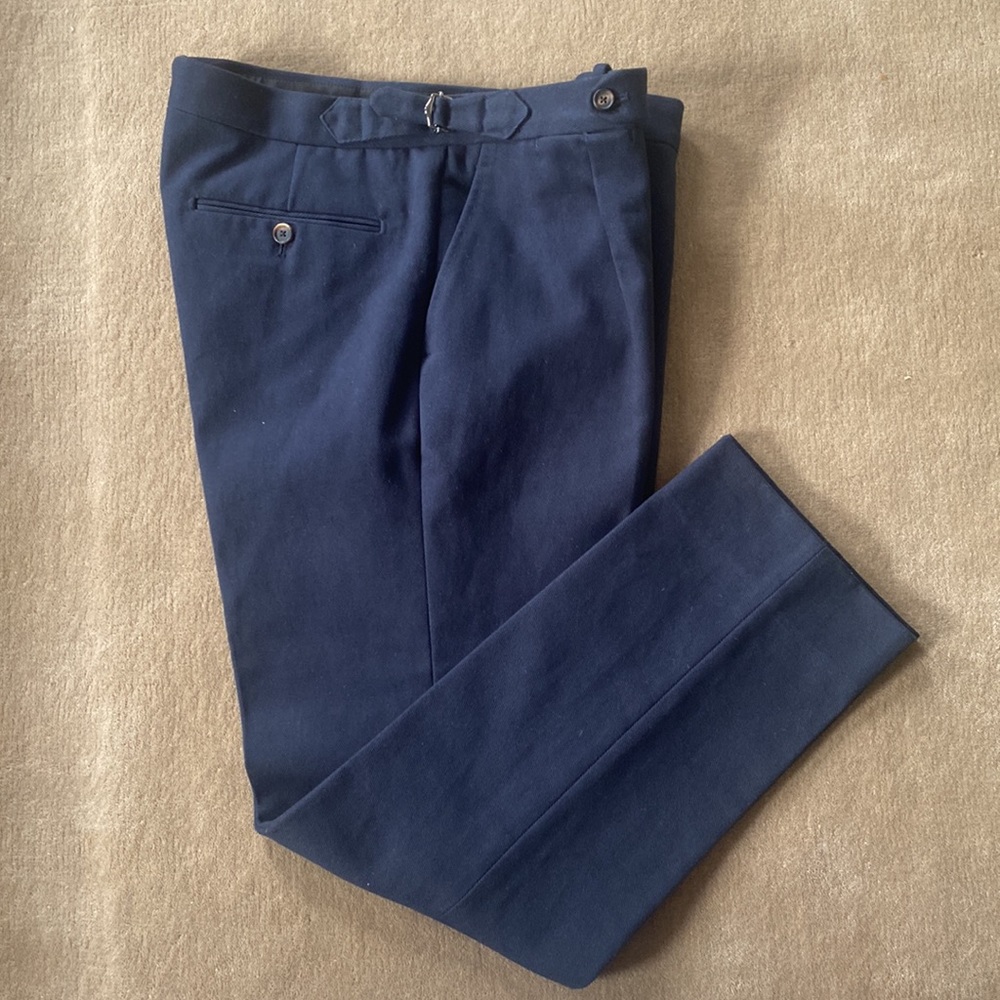 Anglo Italian Navy Wool Trousers Pants IT 50